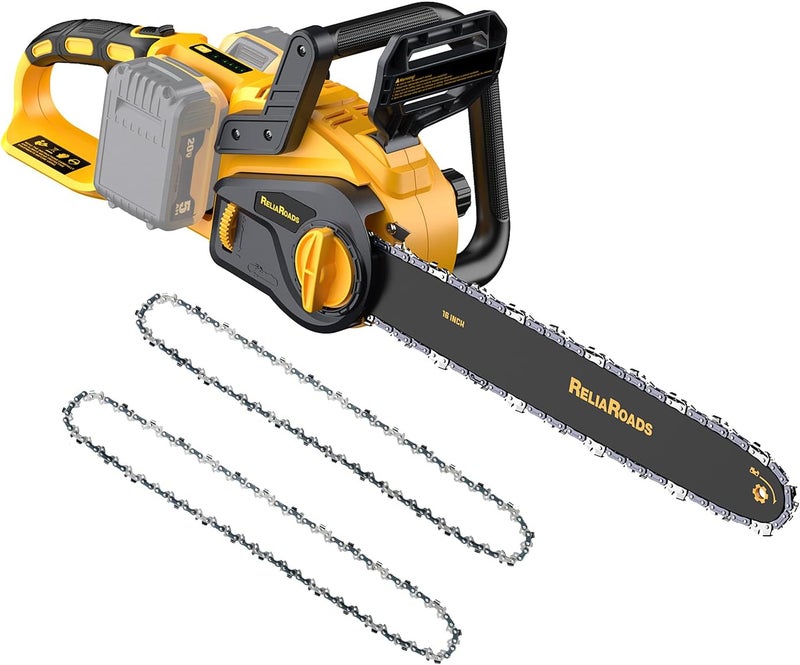 ReliaRoads 16-Inch Brushless Chainsaw, 40V (2 x 20V MAX) Cordless Battery Powered Chain Saw Compatible DeWALT Battery, Ideal for Wood/Tree Cutting, Pruning, Tool Only (Battery Not Included) - Image 1